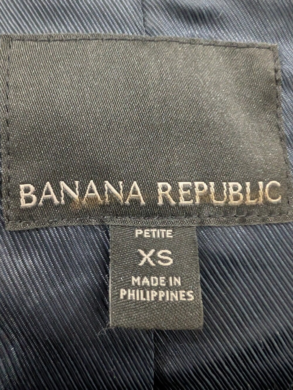 Banana Republic Navy Wool Blend Double Breasted Trench Coat Peacoat XS Petite - Picture 2 of 6